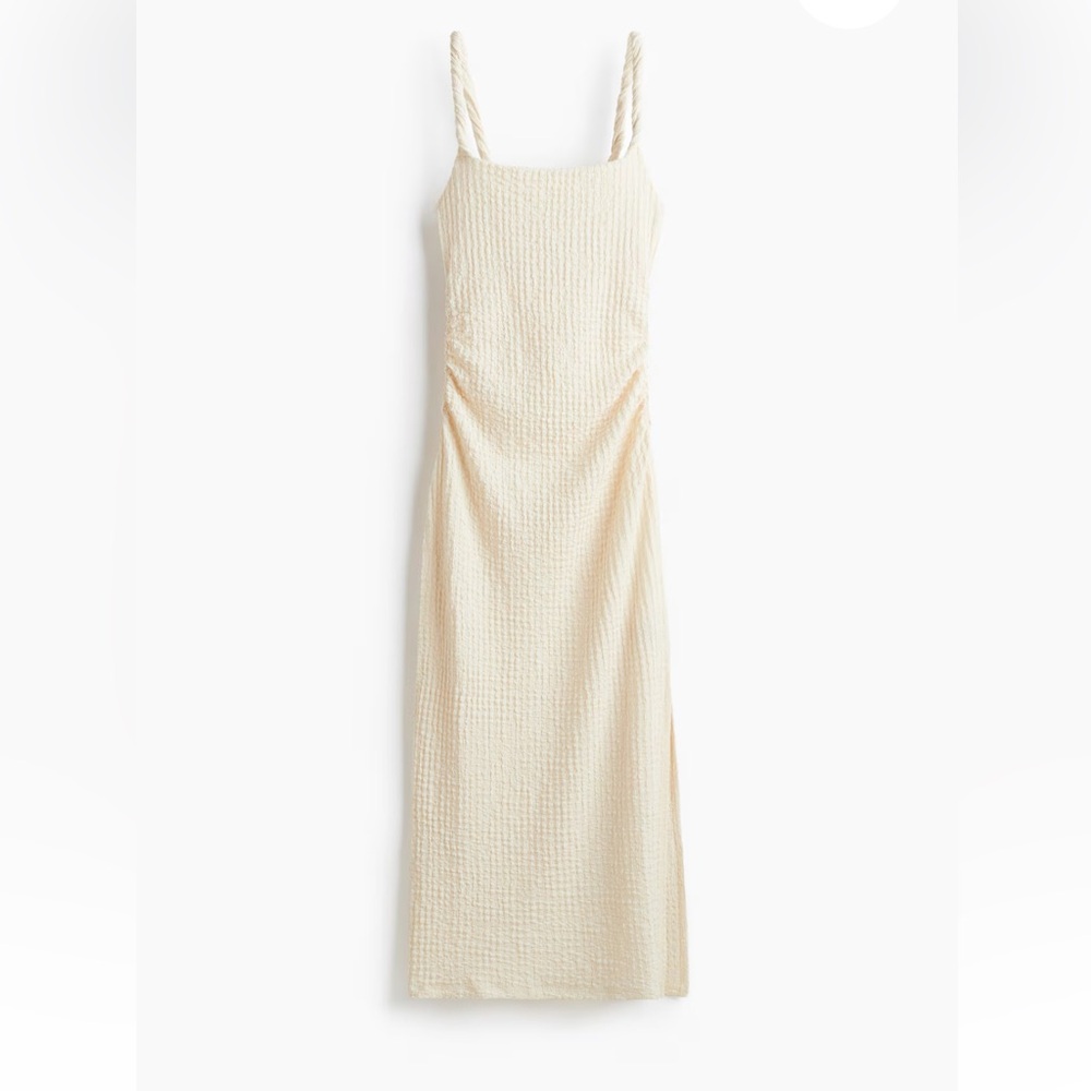 H&M Cream Textured Maxi Dress